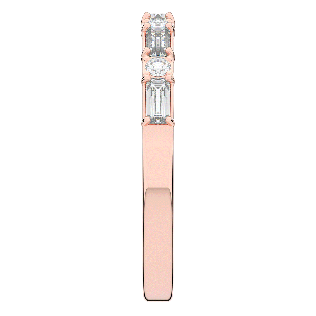 0.45CT.TW BAGUETTE AND ROUND LAB DIAMOND WEDDING BAND - Nazarelle
