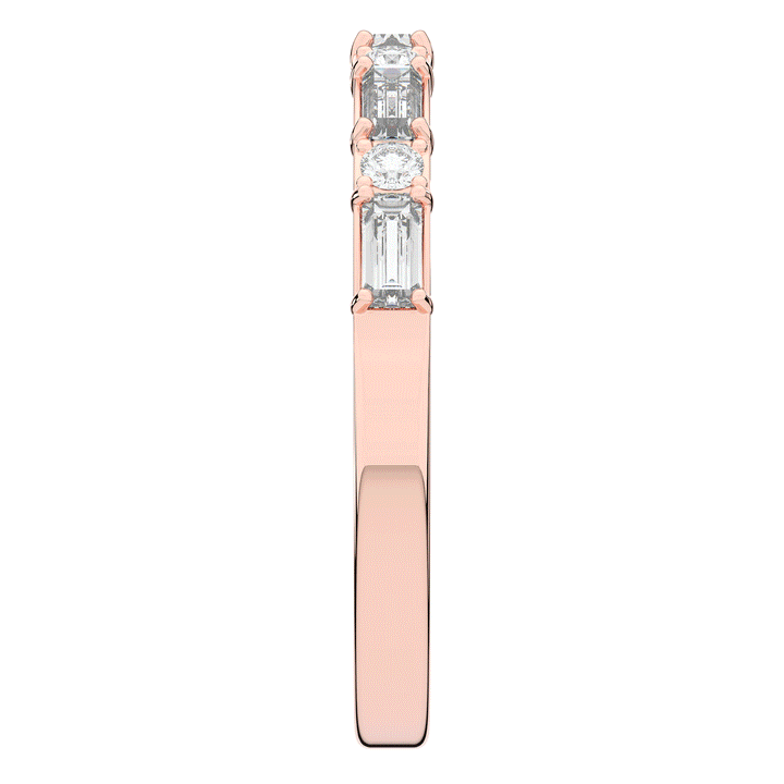 0.45CT.TW BAGUETTE AND ROUND LAB DIAMOND WEDDING BAND - Nazarelle