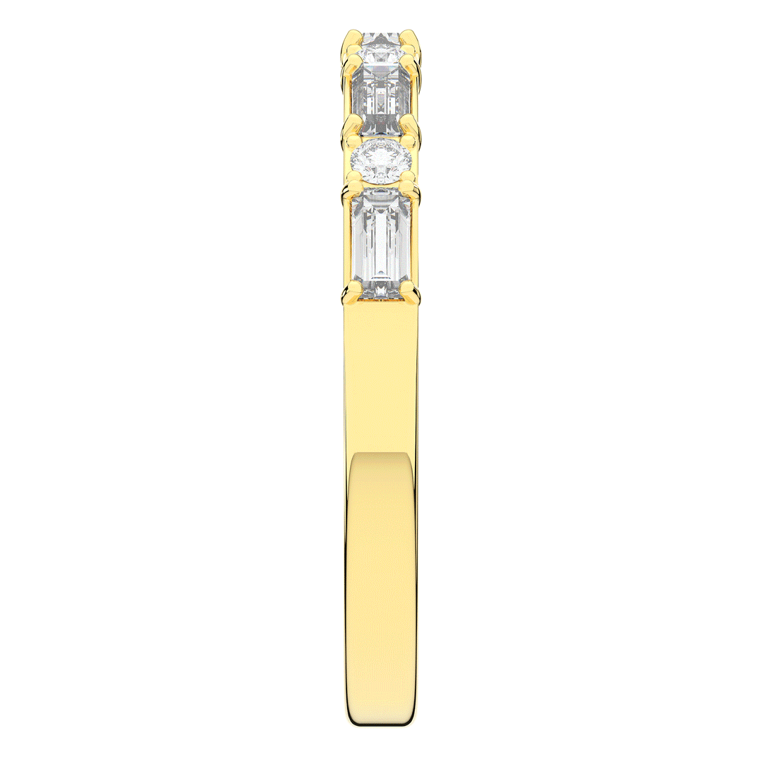 0.45CT.TW BAGUETTE AND ROUND LAB DIAMOND WEDDING BAND - Nazarelle
