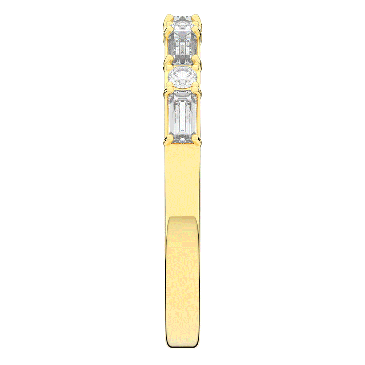 0.45CT.TW BAGUETTE AND ROUND LAB DIAMOND WEDDING BAND - Nazarelle