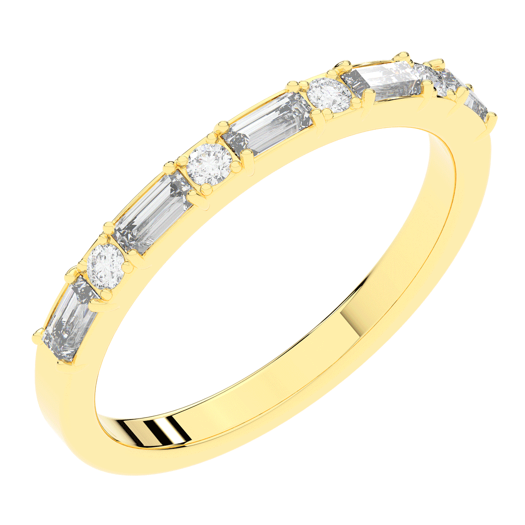 0.45CT.TW BAGUETTE AND ROUND LAB DIAMOND WEDDING BAND - Nazarelle