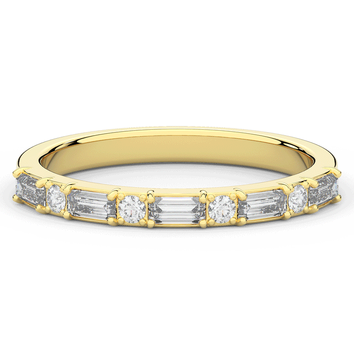 0.45CT.TW BAGUETTE AND ROUND LAB DIAMOND WEDDING BAND - Nazarelle