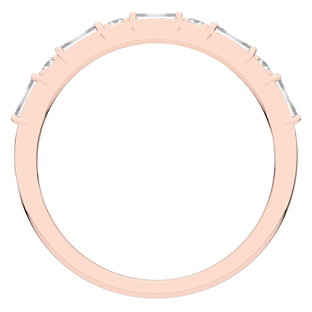 0.45CT.TW BAGUETTE AND ROUND LAB DIAMOND WEDDING BAND - Nazarelle