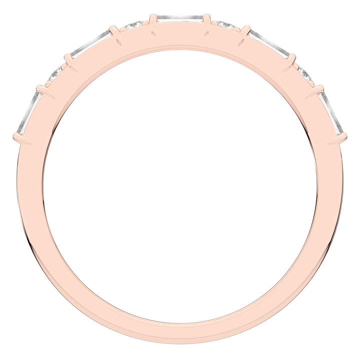 0.45CT.TW BAGUETTE AND ROUND LAB DIAMOND WEDDING BAND - Nazarelle