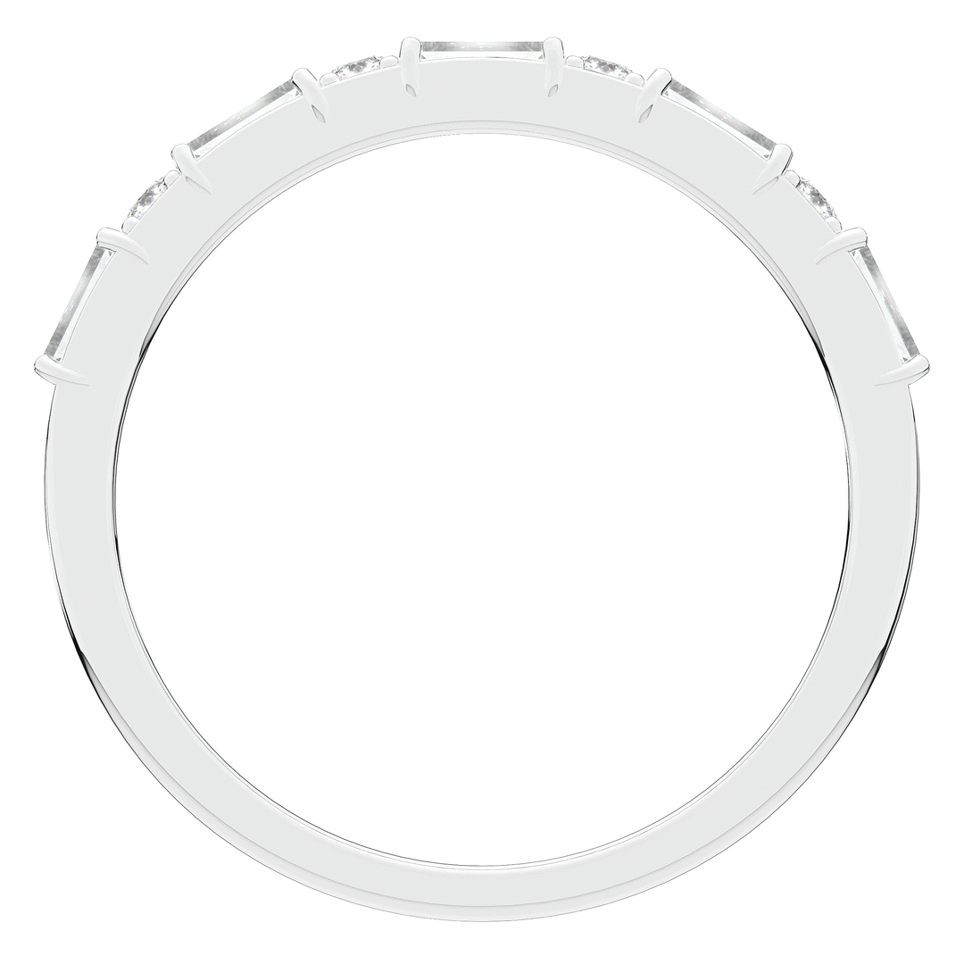 0.45CT.TW BAGUETTE AND ROUND LAB DIAMOND WEDDING BAND - Nazarelle