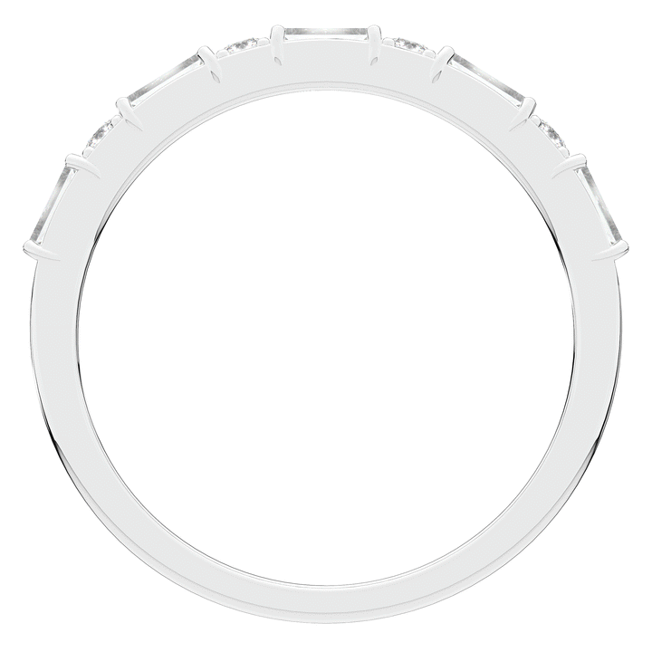 0.45CT.TW BAGUETTE AND ROUND LAB DIAMOND WEDDING BAND - Nazarelle