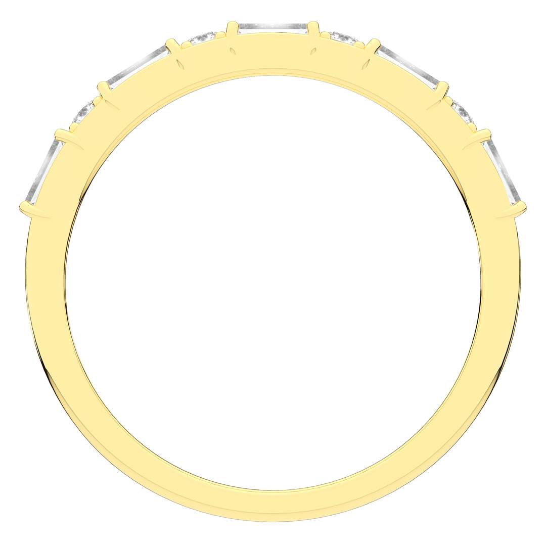 0.45CT.TW BAGUETTE AND ROUND LAB DIAMOND WEDDING BAND - Nazarelle