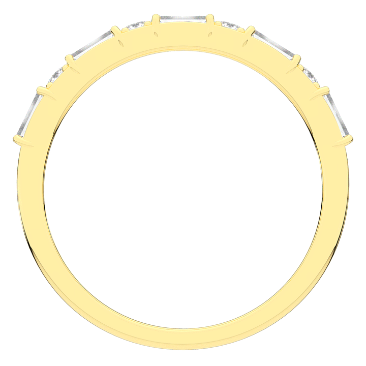 0.45CT.TW BAGUETTE AND ROUND LAB DIAMOND WEDDING BAND - Nazarelle