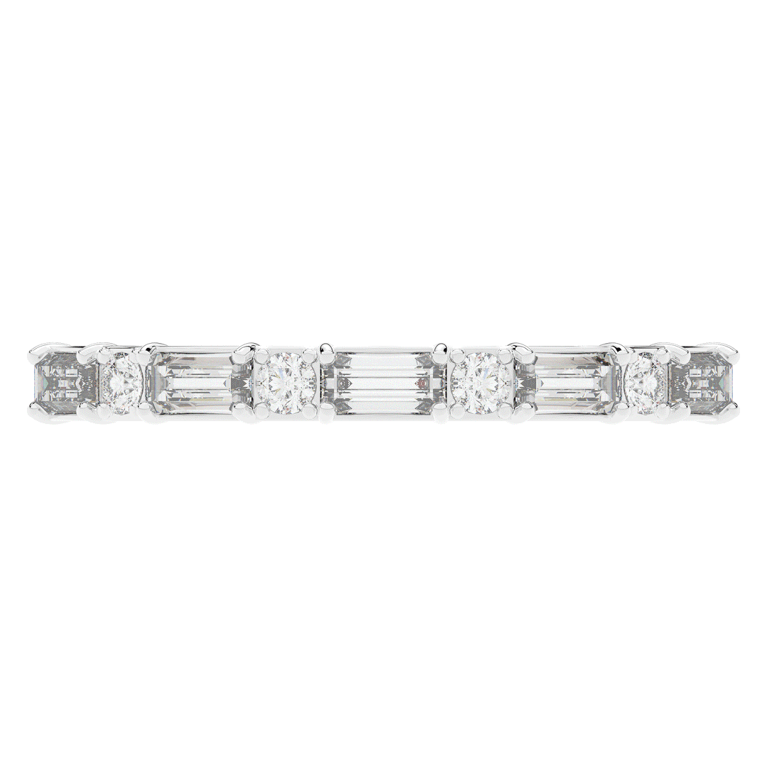0.45CT.TW BAGUETTE AND ROUND LAB DIAMOND WEDDING BAND - Nazarelle