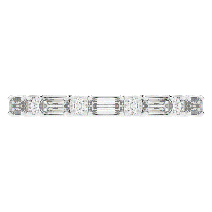 0.45CT.TW BAGUETTE AND ROUND LAB DIAMOND WEDDING BAND - Nazarelle
