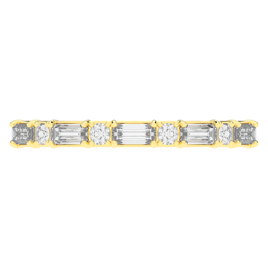 0.45CT.TW BAGUETTE AND ROUND LAB DIAMOND WEDDING BAND - Nazarelle