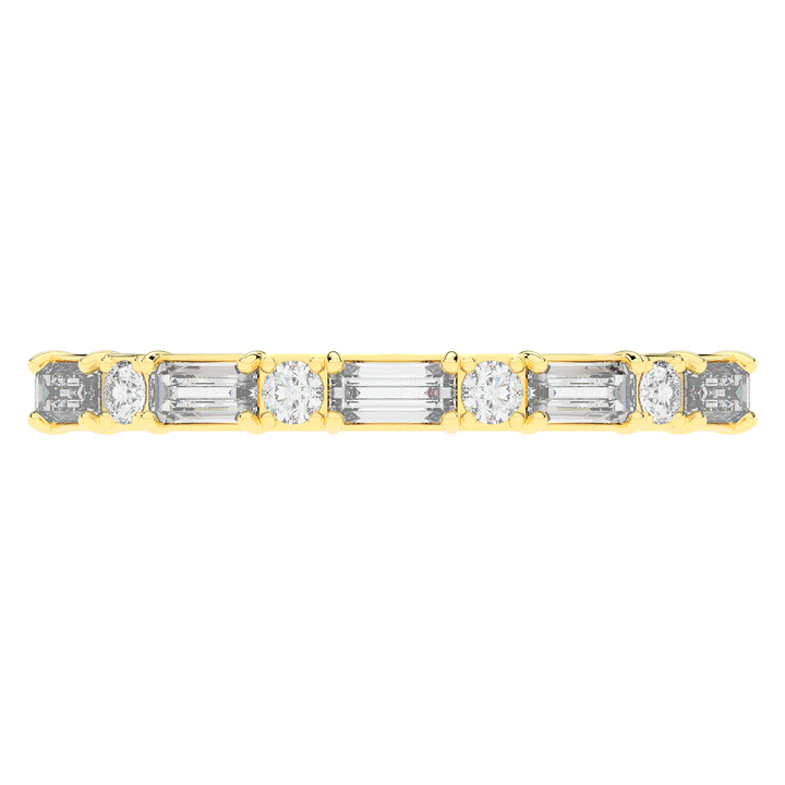 0.45CT.TW BAGUETTE AND ROUND LAB DIAMOND WEDDING BAND - Nazarelle