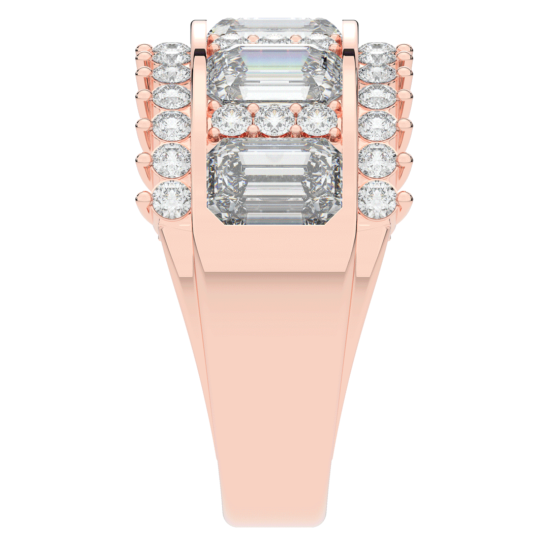 4.40CT.TW EMERALD CUT AND ROUND LAB DIAMOND WEDDING BAND - Nazarelle