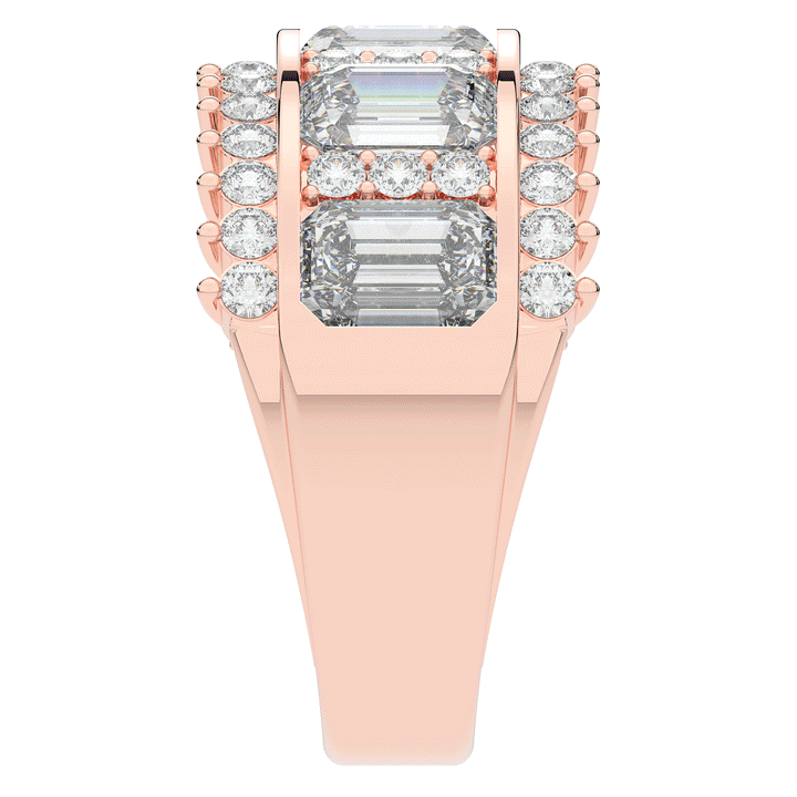 4.40CT.TW EMERALD CUT AND ROUND LAB DIAMOND WEDDING BAND - Nazarelle