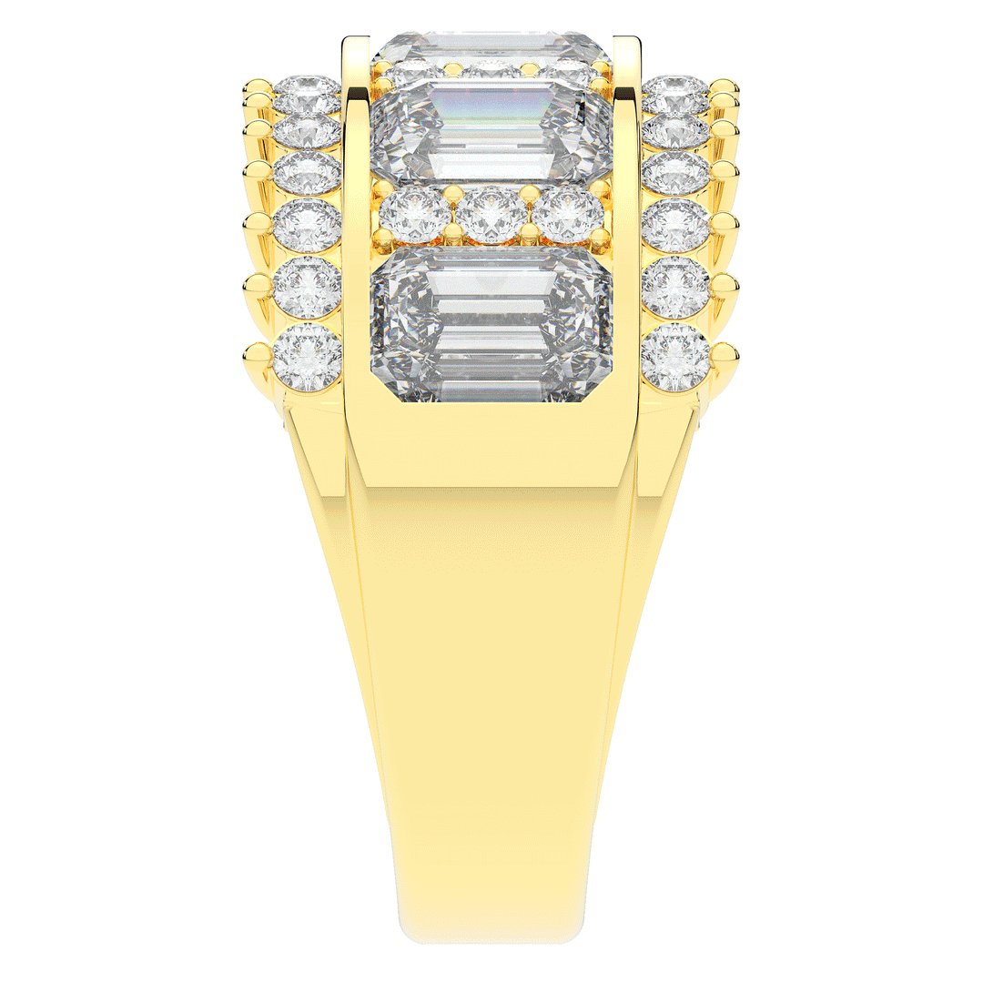 4.40CT.TW EMERALD CUT AND ROUND LAB DIAMOND WEDDING BAND - Nazarelle