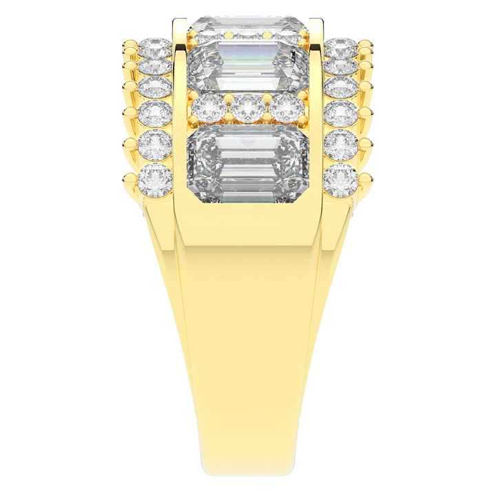 4.40CT.TW EMERALD CUT AND ROUND LAB DIAMOND WEDDING BAND - Nazarelle