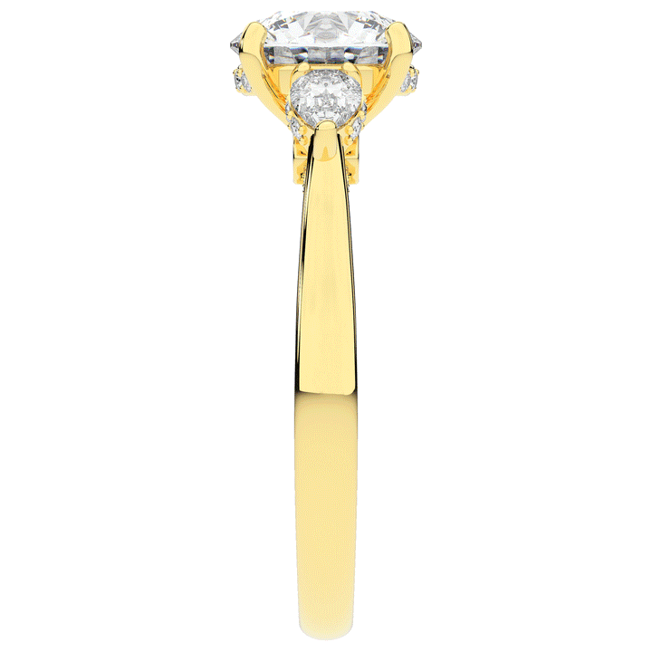 2.40CT.TW ROUND LAB DIAMOND 3 STONE ENGAGEMENT RING - Nazarelle