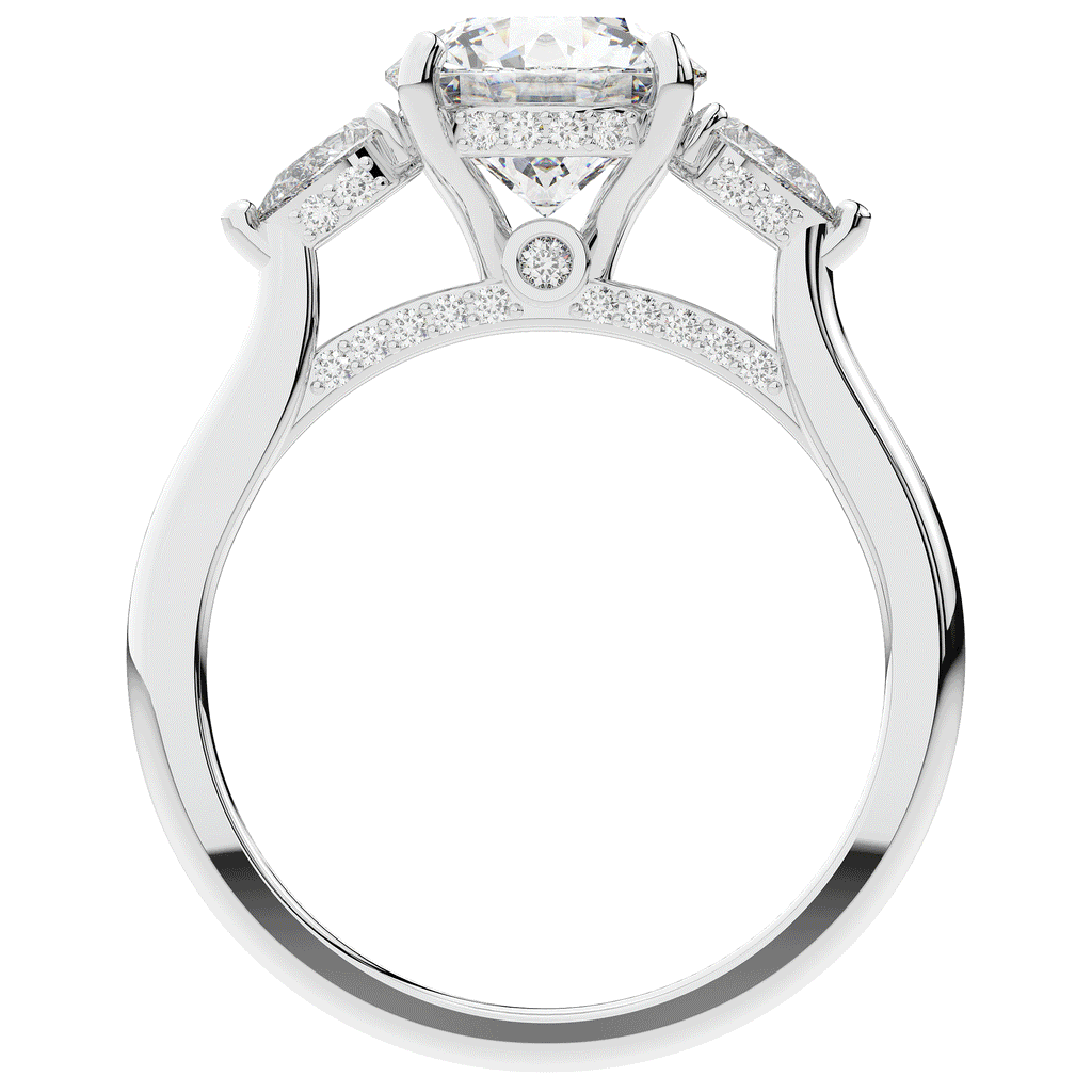 2.40CT.TW ROUND LAB DIAMOND 3 STONE ENGAGEMENT RING - Nazarelle