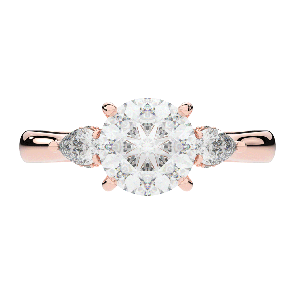 2.40CT.TW ROUND LAB DIAMOND 3 STONE ENGAGEMENT RING - Nazarelle