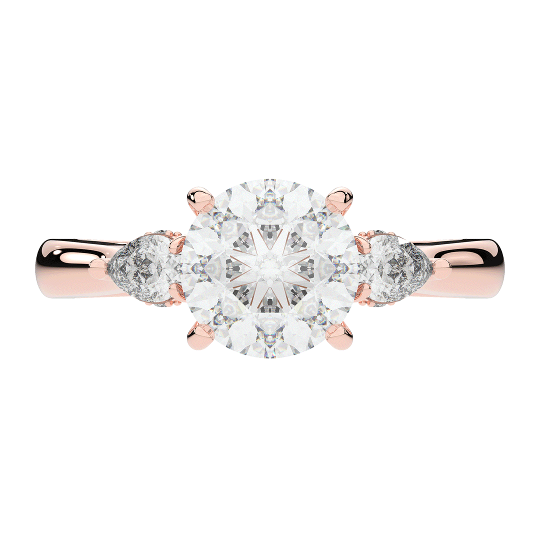 2.40CT.TW ROUND LAB DIAMOND 3 STONE ENGAGEMENT RING - Nazarelle