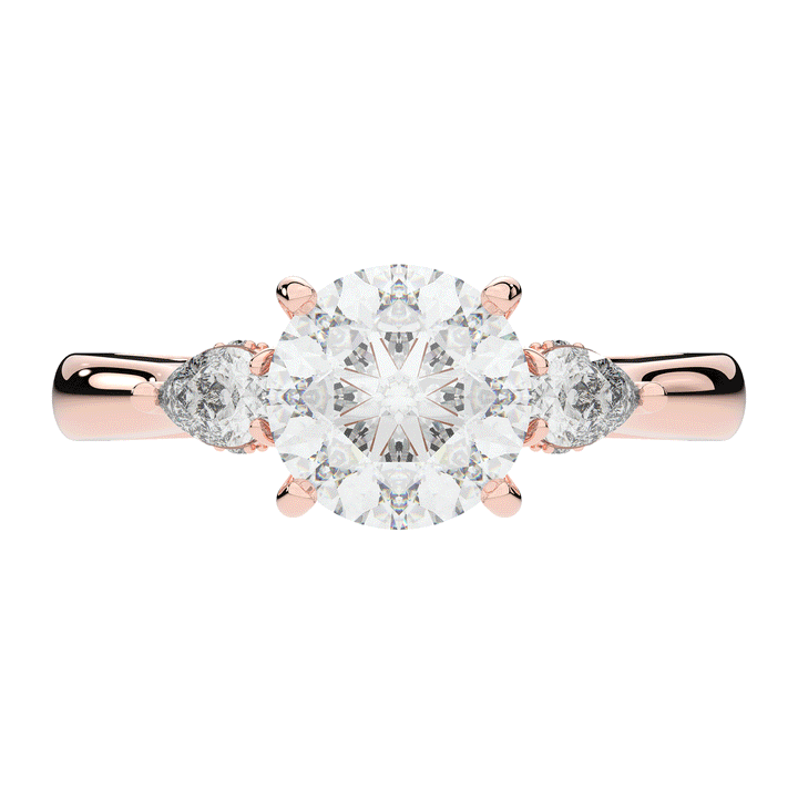 2.40CT.TW ROUND LAB DIAMOND 3 STONE ENGAGEMENT RING - Nazarelle