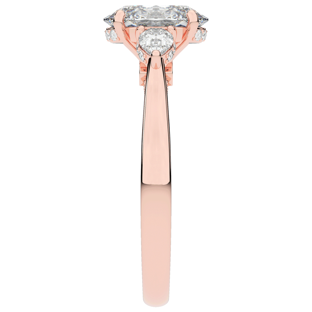 2.40CT.TW OVAL LAB DIAMOND 3 STONE ENGAGEMENT RING - Nazarelle