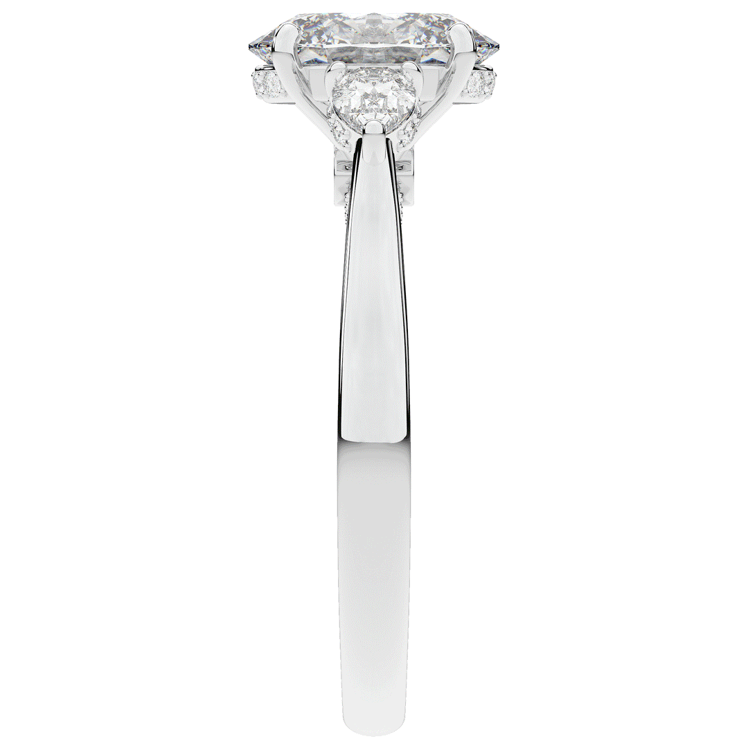 2.40CT.TW OVAL LAB DIAMOND 3 STONE ENGAGEMENT RING - Nazarelle