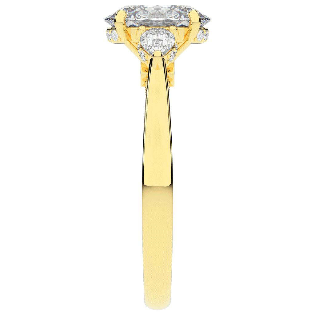 2.40CT.TW OVAL LAB DIAMOND 3 STONE ENGAGEMENT RING - Nazarelle