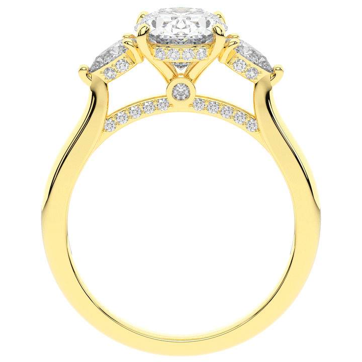 2.40CT.TW OVAL LAB DIAMOND 3 STONE ENGAGEMENT RING - Nazarelle