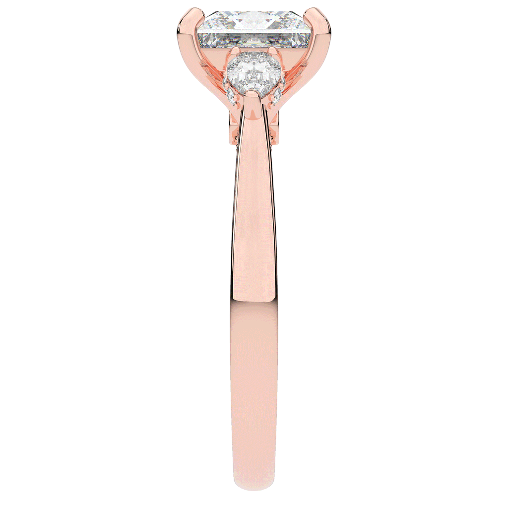 2.40CT.TW PRINCESS LAB DIAMOND 3 STONE ENGAGEMENT RING - Nazarelle