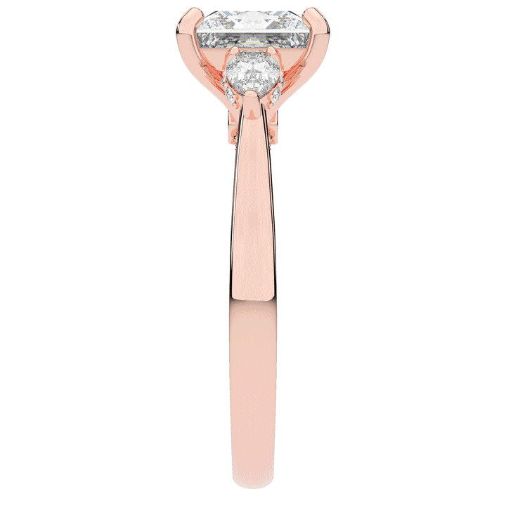 2.40CT.TW PRINCESS LAB DIAMOND 3 STONE ENGAGEMENT RING - Nazarelle