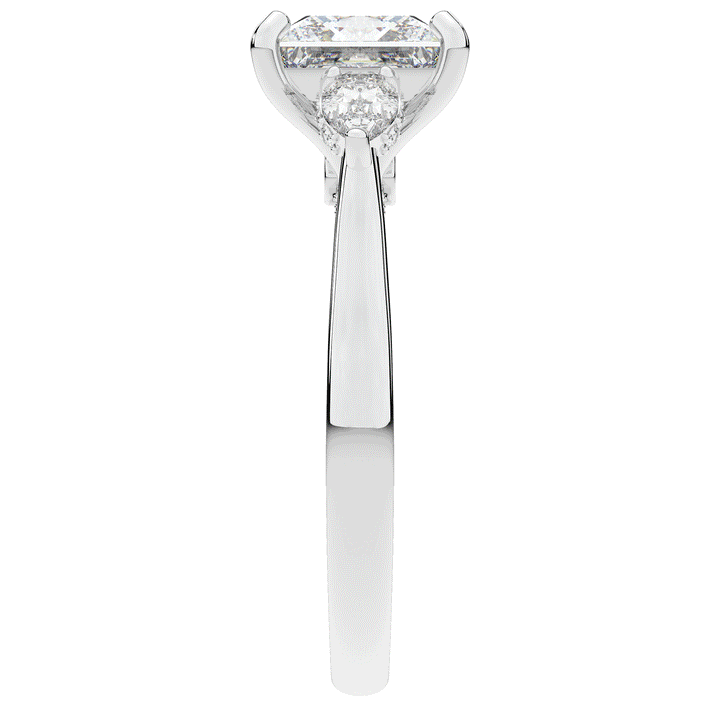 2.40CT.TW PRINCESS LAB DIAMOND 3 STONE ENGAGEMENT RING - Nazarelle