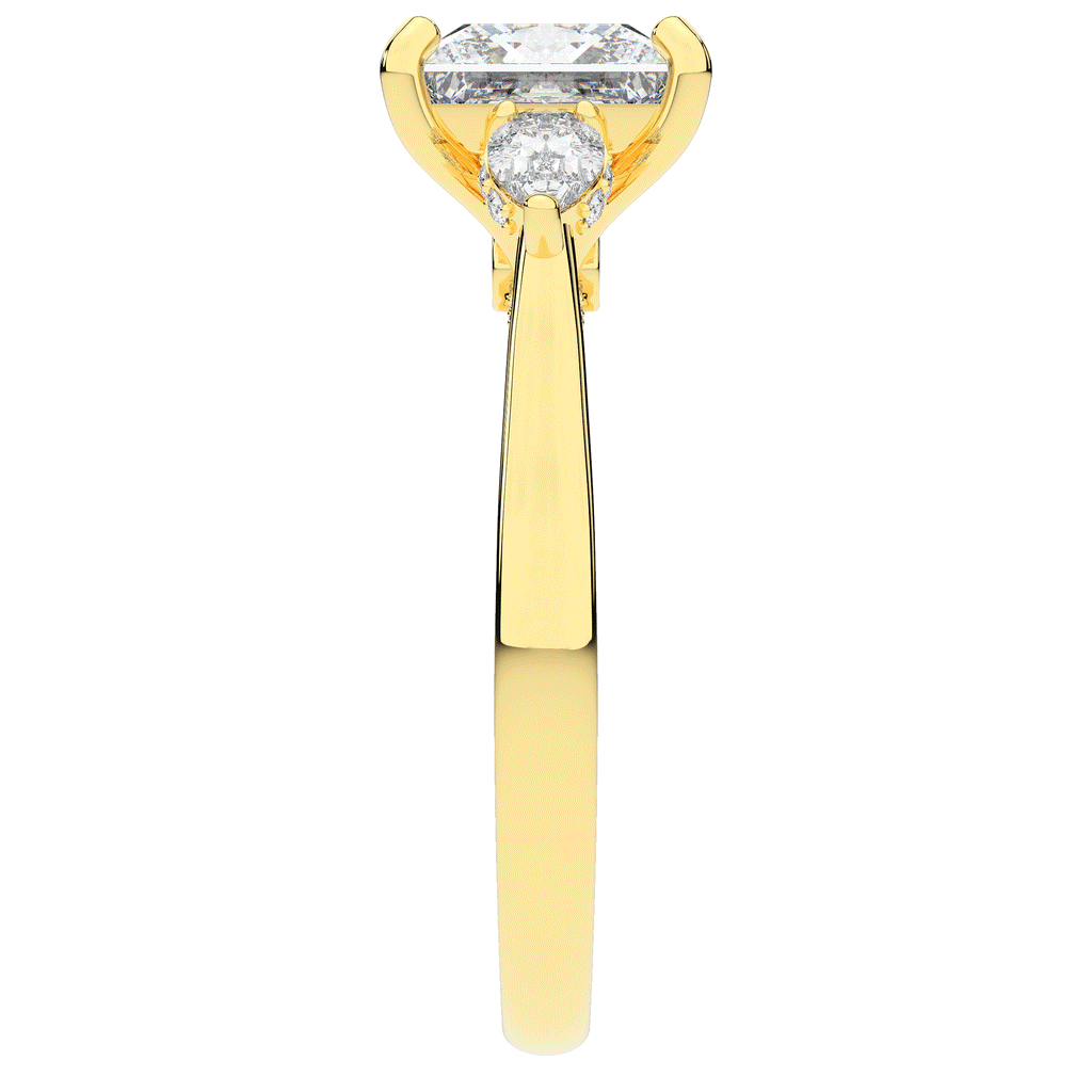 2.40CT.TW PRINCESS LAB DIAMOND 3 STONE ENGAGEMENT RING - Nazarelle