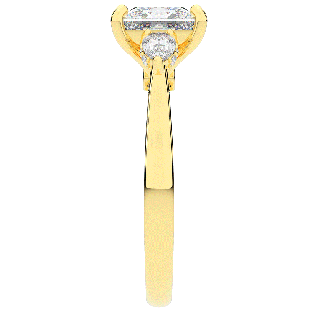 2.40CT.TW PRINCESS LAB DIAMOND 3 STONE ENGAGEMENT RING - Nazarelle