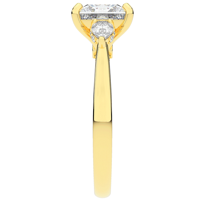 2.40CT.TW PRINCESS LAB DIAMOND 3 STONE ENGAGEMENT RING - Nazarelle