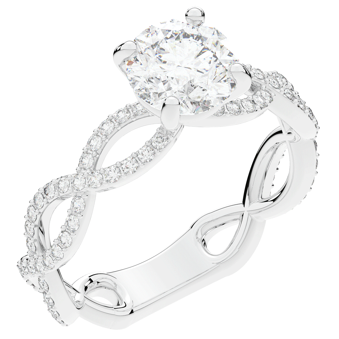 1.30CT.TW ROUND LAB DIAMOND ENGAGEMENT RING - Nazarelle