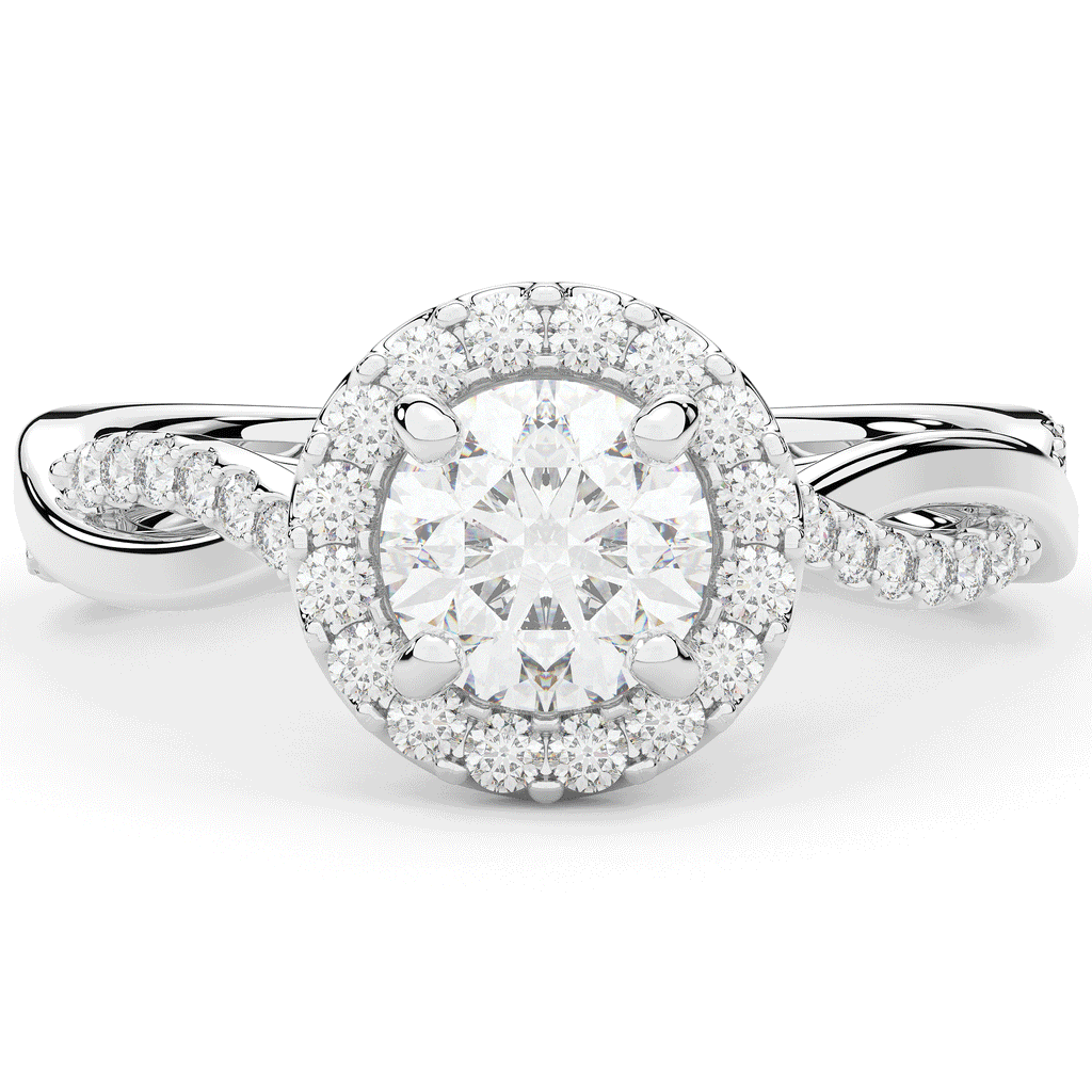 1.30CT.TW ROUND LAB DIAMOND ENGAGEMENT RING - Nazarelle