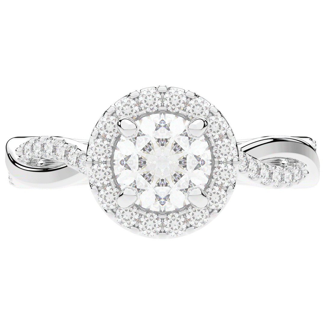 1.30CT.TW ROUND LAB DIAMOND ENGAGEMENT RING - Nazarelle