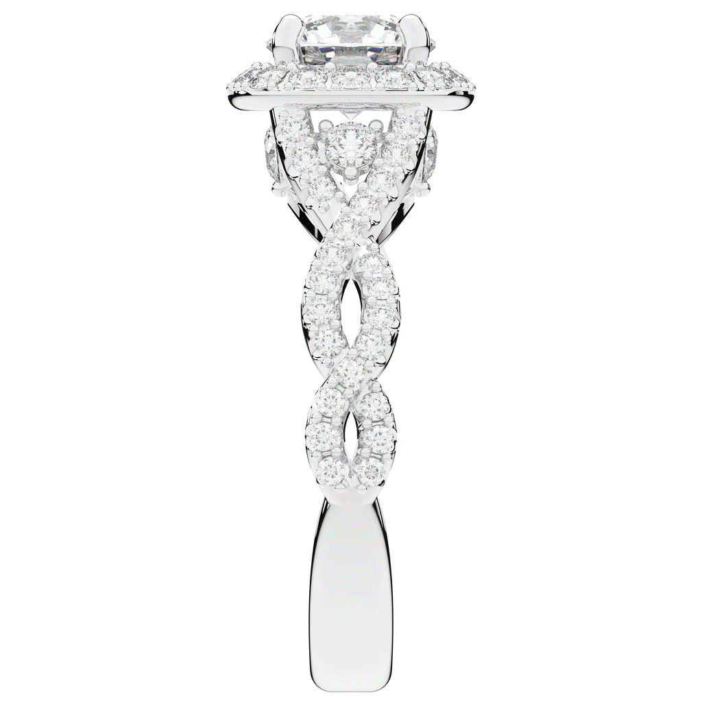 1.30CT.TW ROUND LAB DIAMOND HALO ENGAGEMENT RING - Nazarelle