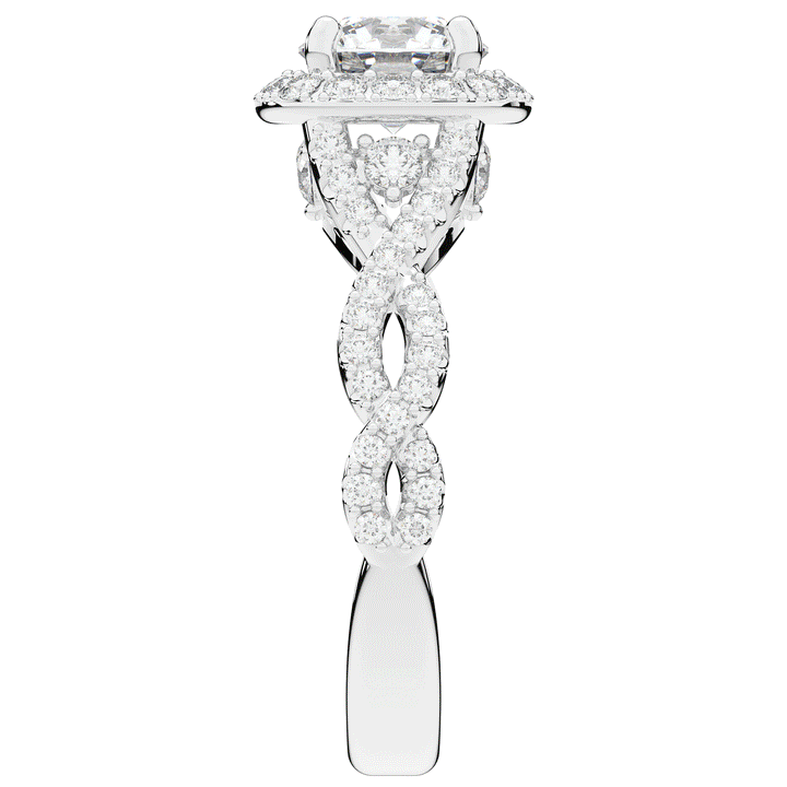 1.30CT.TW ROUND LAB DIAMOND HALO ENGAGEMENT RING - Nazarelle