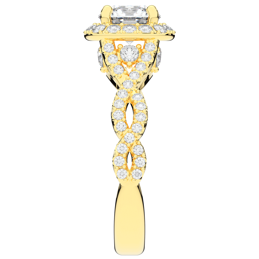 1.30CT.TW ROUND LAB DIAMOND HALO ENGAGEMENT RING - Nazarelle
