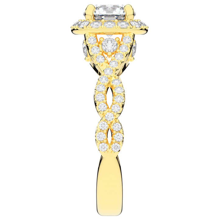 1.30CT.TW ROUND LAB DIAMOND HALO ENGAGEMENT RING - Nazarelle