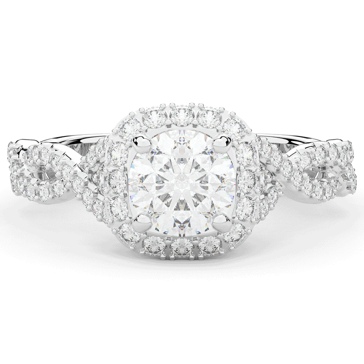 1.30CT.TW ROUND LAB DIAMOND HALO ENGAGEMENT RING - Nazarelle