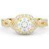 1.30CT.TW ROUND LAB DIAMOND HALO ENGAGEMENT RING - Nazarelle