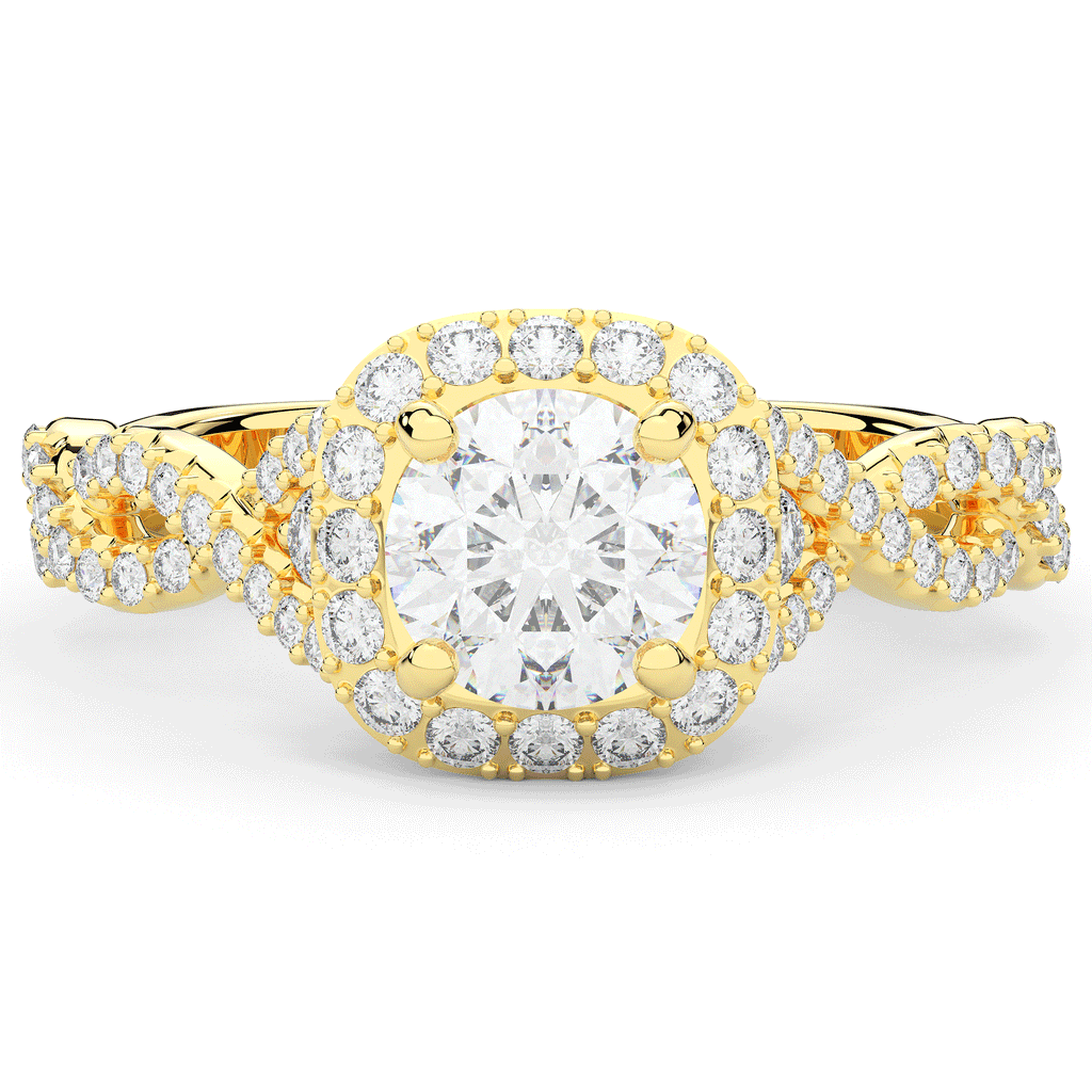 1.30CT.TW ROUND LAB DIAMOND HALO ENGAGEMENT RING - Nazarelle