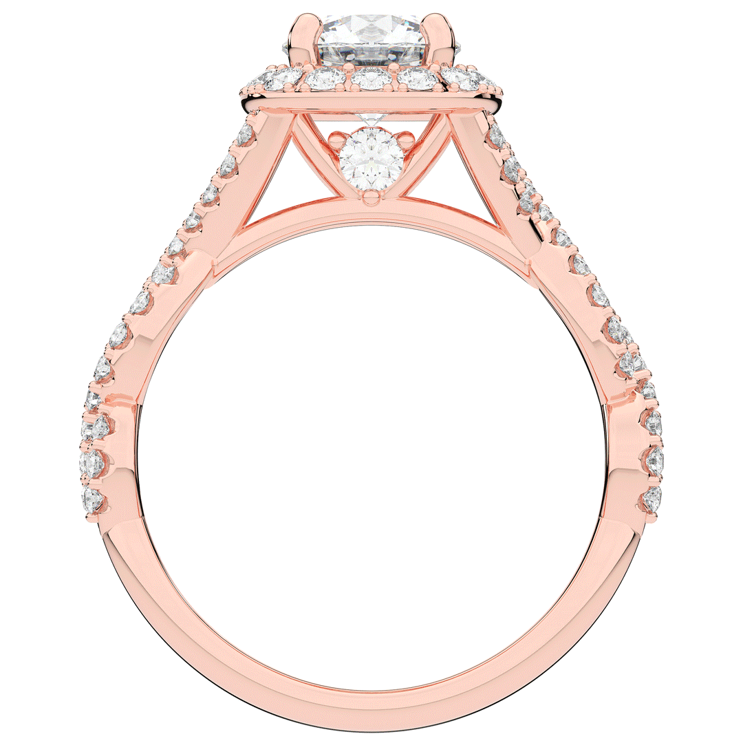 1.30CT.TW ROUND LAB DIAMOND HALO ENGAGEMENT RING - Nazarelle