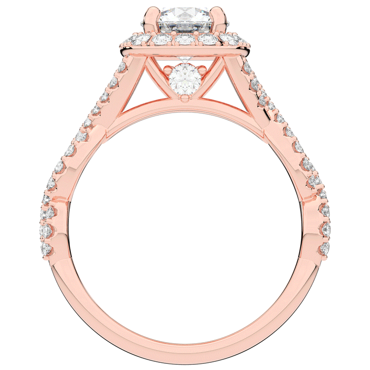 1.30CT.TW ROUND LAB DIAMOND HALO ENGAGEMENT RING - Nazarelle