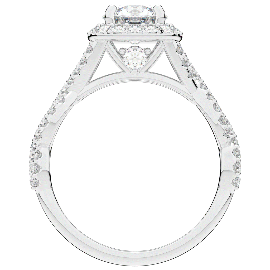 1.30CT.TW ROUND LAB DIAMOND HALO ENGAGEMENT RING - Nazarelle