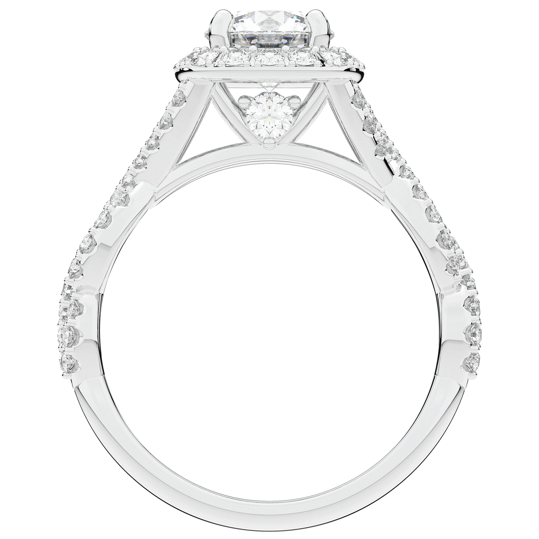 1.30CT.TW ROUND LAB DIAMOND HALO ENGAGEMENT RING - Nazarelle