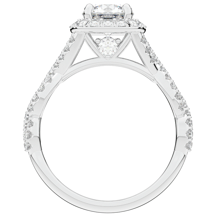 1.30CT.TW ROUND LAB DIAMOND HALO ENGAGEMENT RING - Nazarelle